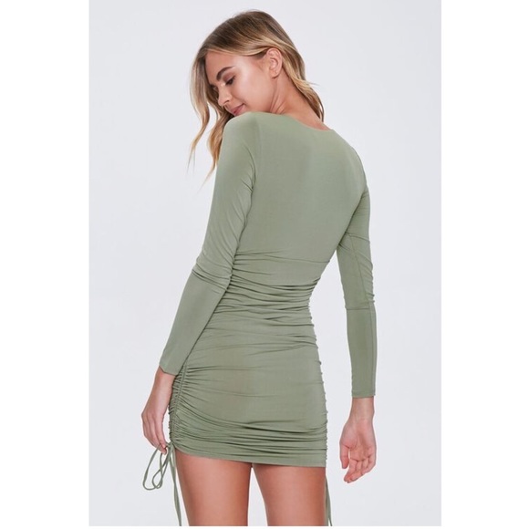 F21 Ruched Drawstring Mini Dress NWT - Picture 5 of 8